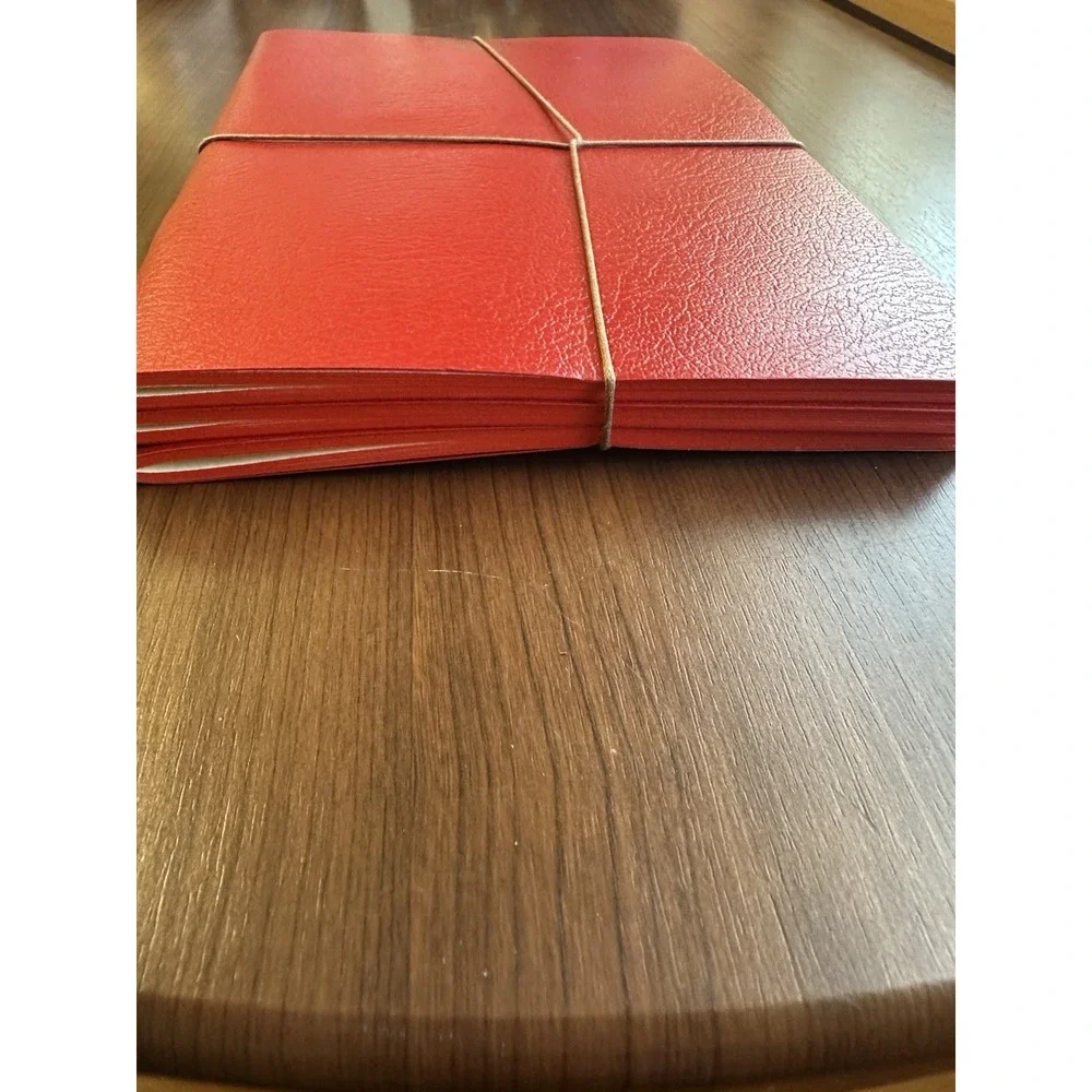 Bieffe Red Handcrafted in Italy 3 Lined Exercise Books Journal Notebook Set